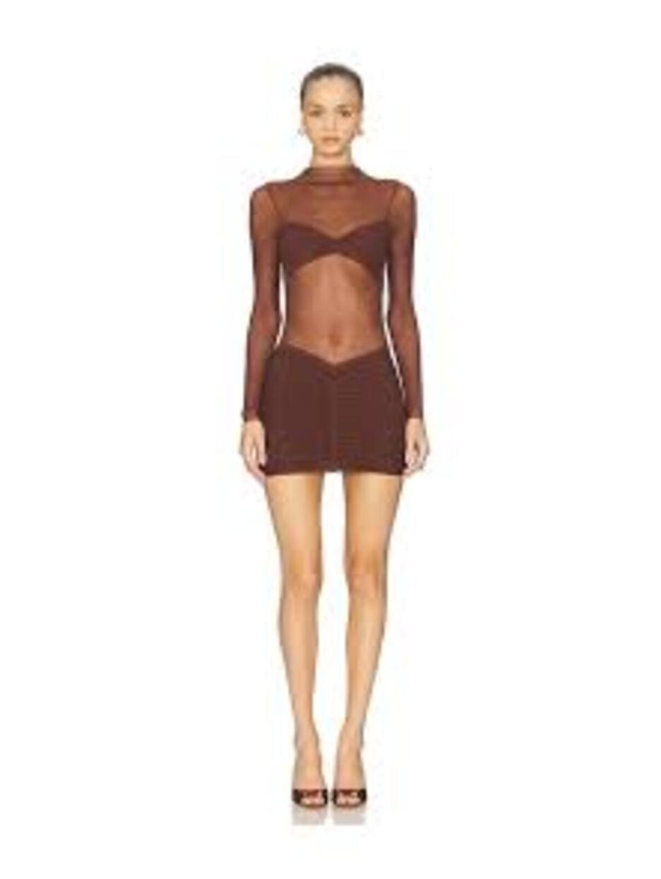 Superdown Carolina Mini Dress In Chocolate